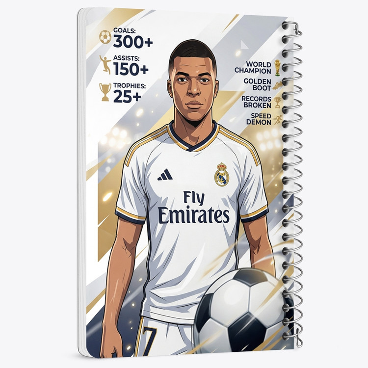 دفتر نقاشی 50 برگ خندالو طرح کیلیان امباپه (Kylian Mbappé) کد F14701