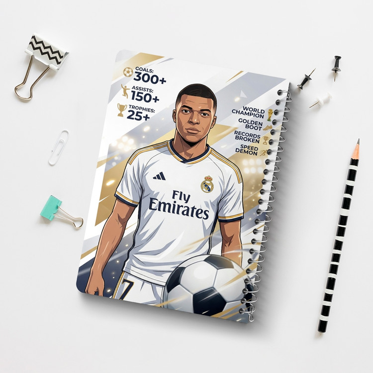 دفتر نقاشی 50 برگ خندالو طرح کیلیان امباپه (Kylian Mbappé) کد F14701