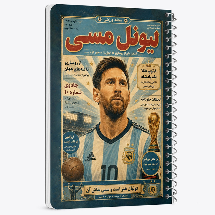 دفتر نقاشی 50 برگ خندالو طرح لیونل مسی (Lionel Messi) کد F14694