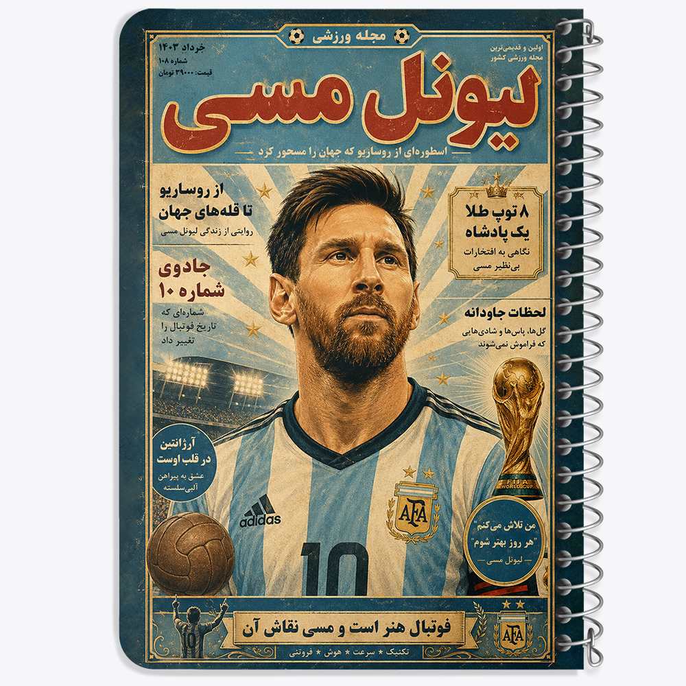 دفتر نقاشی 50 برگ خندالو طرح لیونل مسی (Lionel Messi) کد F14694