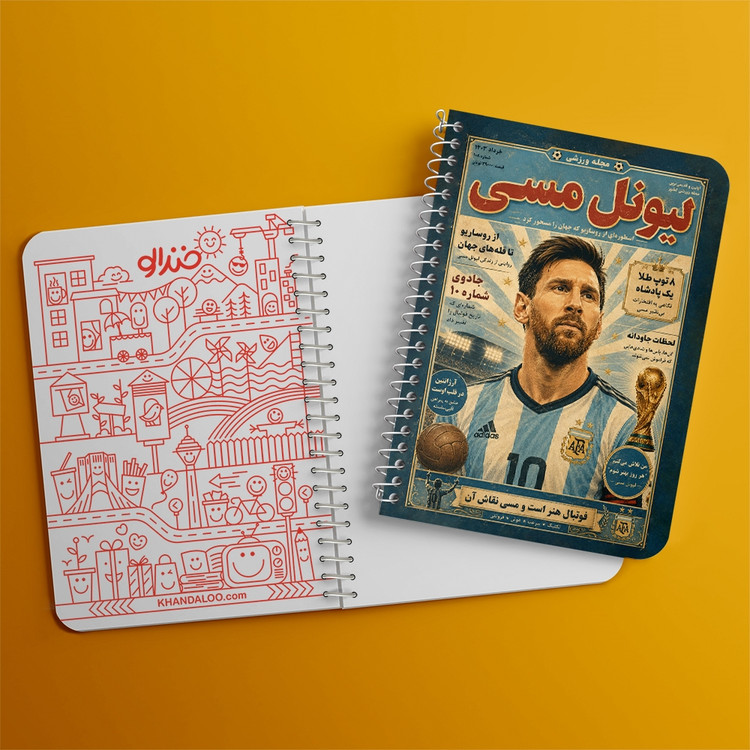 دفتر نقاشی 50 برگ خندالو طرح لیونل مسی (Lionel Messi) کد F14694