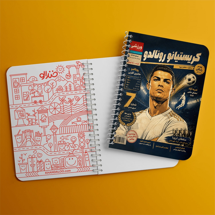 دفتر نقاشی 50 برگ خندالو طرح کریستیانو رونالدو (Cristiano Ronaldo) کد F14692