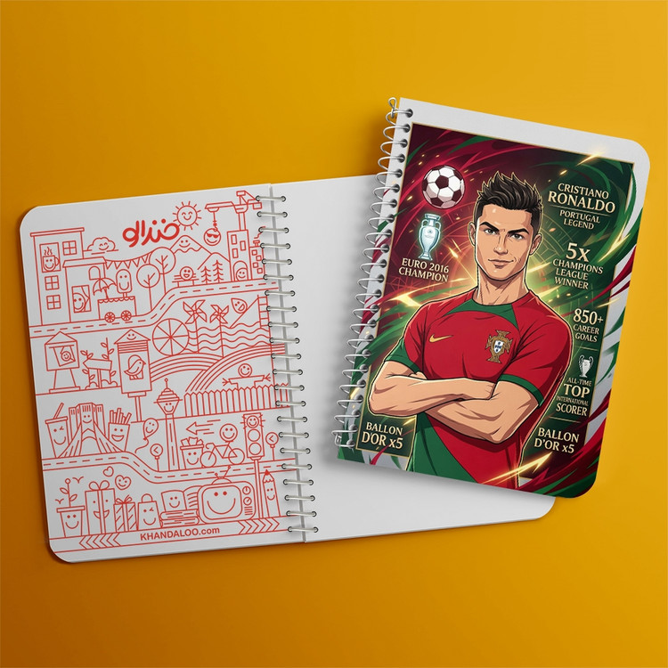 دفتر نقاشی 50 برگ خندالو طرح کریستیانو رونالدو (Cristiano Ronaldo) کد F14688