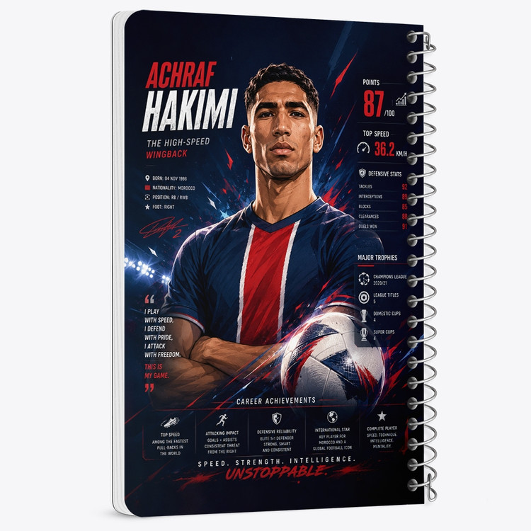 دفتر نقاشی 50 برگ خندالو طرح اشرف حکیمی (Achraf Hakimi) کد F14673