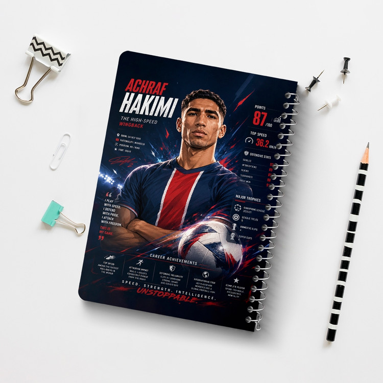 دفتر نقاشی 50 برگ خندالو طرح اشرف حکیمی (Achraf Hakimi) کد F14673