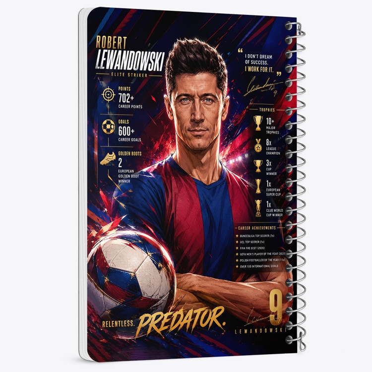 دفتر نقاشی 50 برگ خندالو طرح روبرت لواندوفسکی (Robert Lewandowski) کد F14672