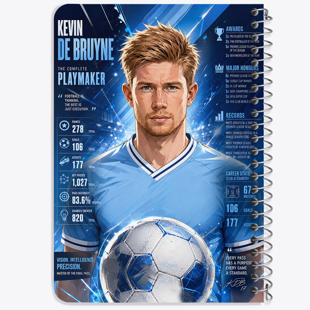 دفتر نقاشی 50 برگ خندالو طرح کوین دی بروینه (Kevin De Bruyne) کد F14671