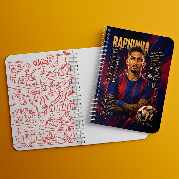 دفتر نقاشی 50 برگ خندالو طرح رافینیا (Raphinha) کد F14667
