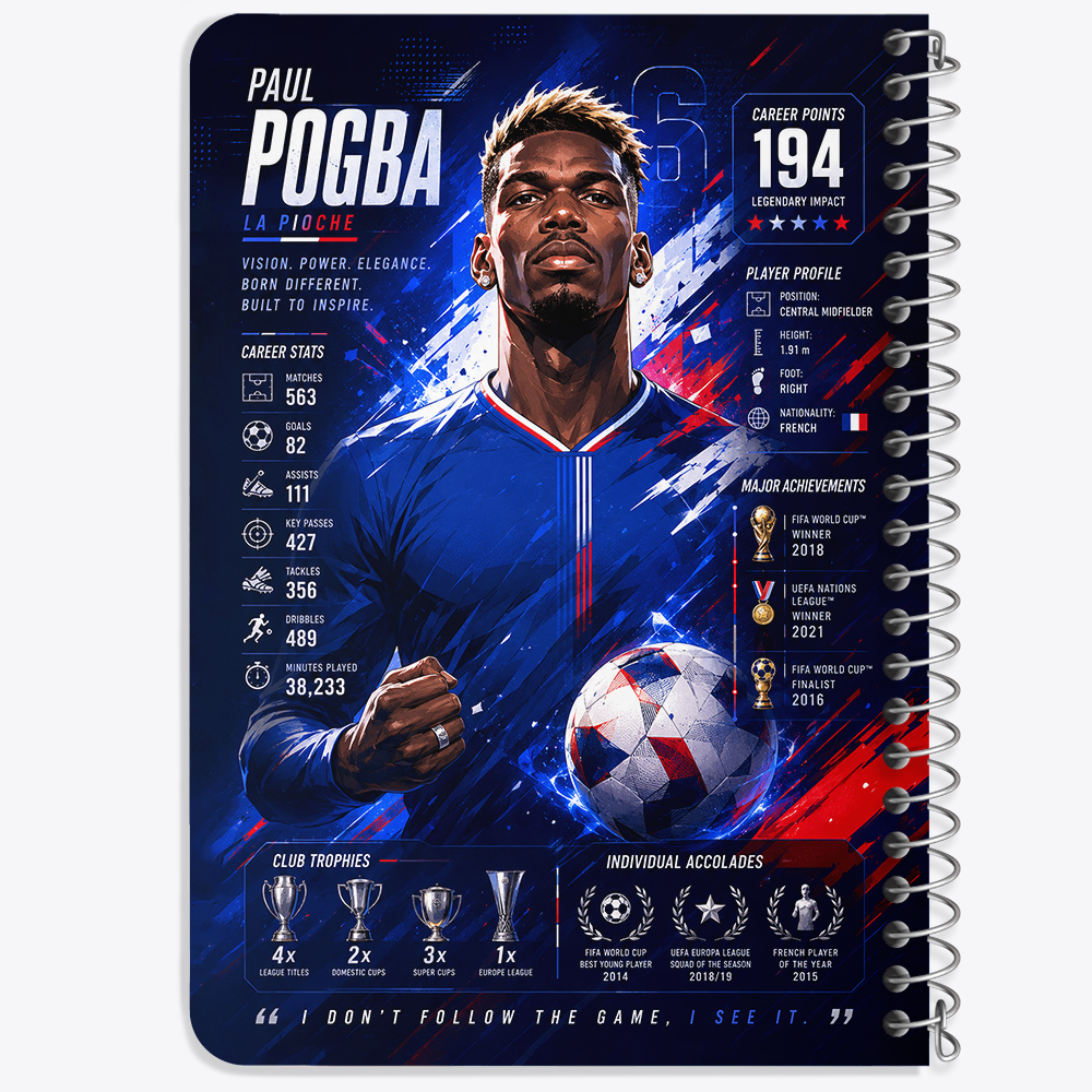 دفتر نقاشی 50 برگ خندالو طرح پل پوگبا (Paul Pogba) کد F14666