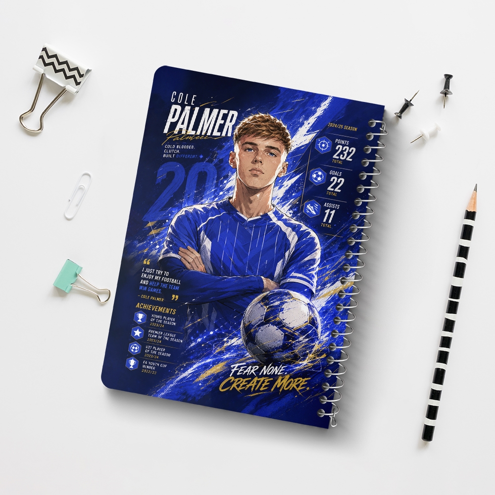 دفتر نقاشی 50 برگ خندالو طرح کول پالمر (Cole Palmer) کد F14665