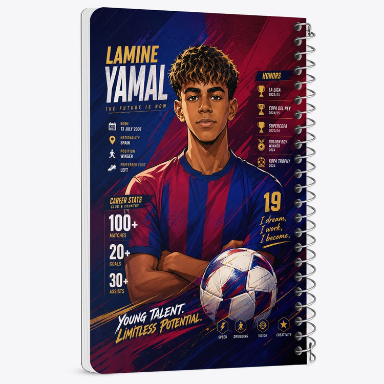 دفتر نقاشی 50 برگ خندالو طرح لامین یامال (Lamine Yamal) کد F14661