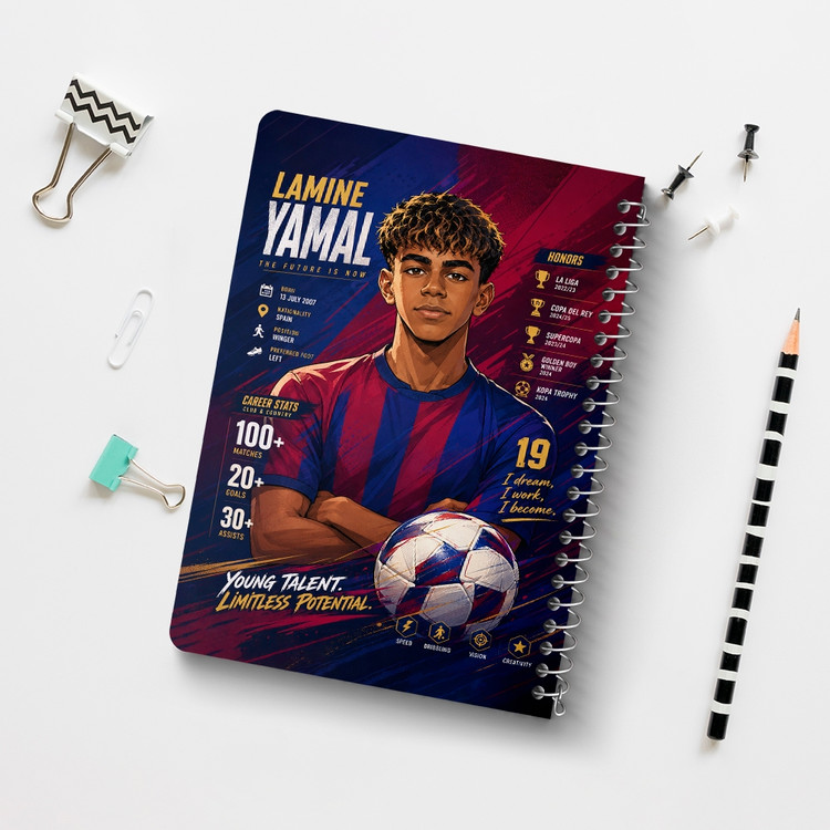 دفتر نقاشی 50 برگ خندالو طرح لامین یامال (Lamine Yamal) کد F14661