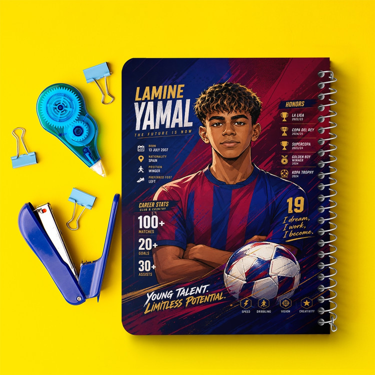 دفتر نقاشی 50 برگ خندالو طرح لامین یامال (Lamine Yamal) کد F14661