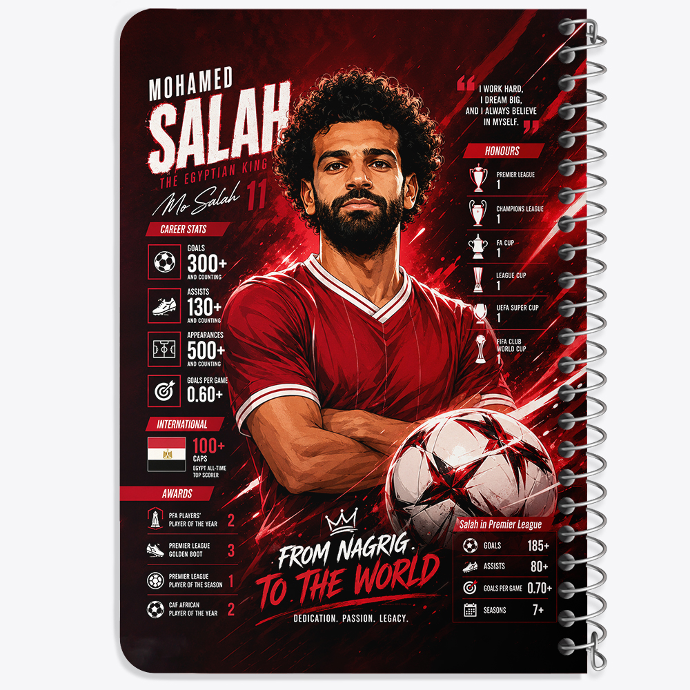 دفتر نقاشی 50 برگ خندالو طرح محمد صلاح (Mohamed Salah) کد F14658