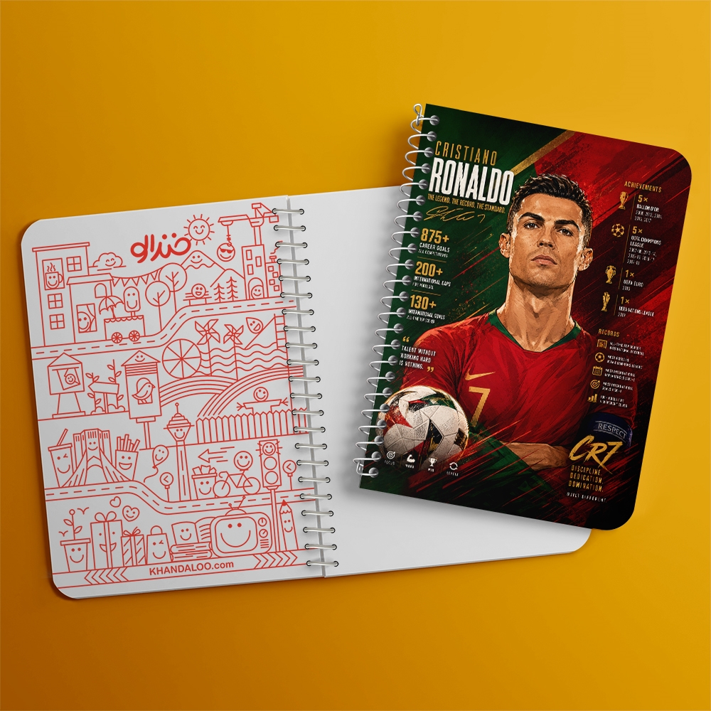 دفتر نقاشی 50 برگ خندالو طرح کریستیانو رونالدو (Cristiano Ronaldo) کد F14656