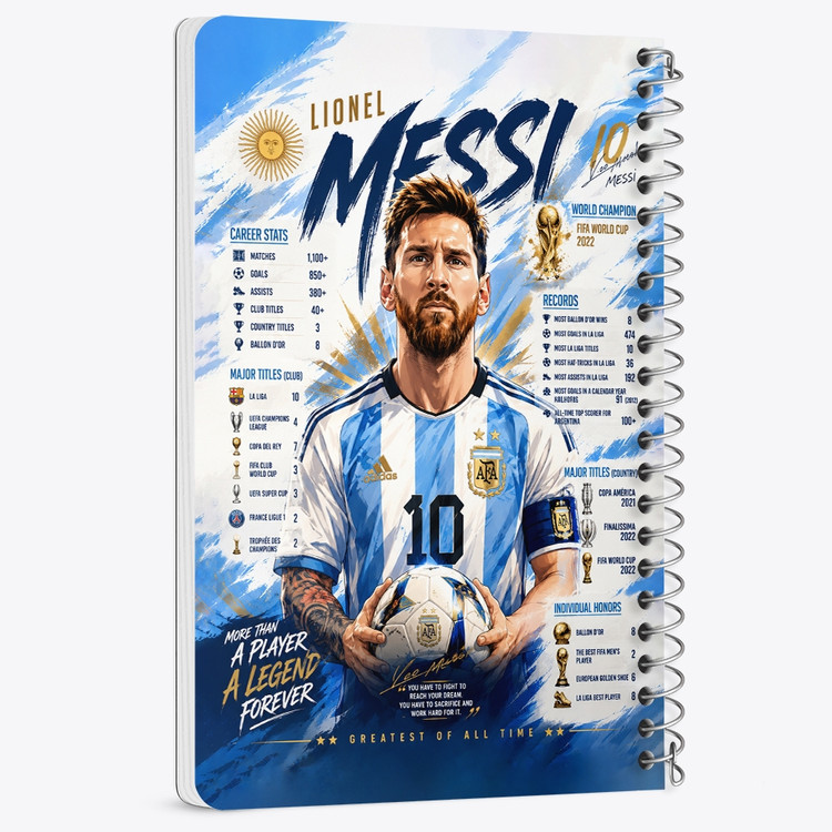 دفتر نقاشی 50 برگ خندالو طرح لیونل مسی (Lionel Messi) کد F14655