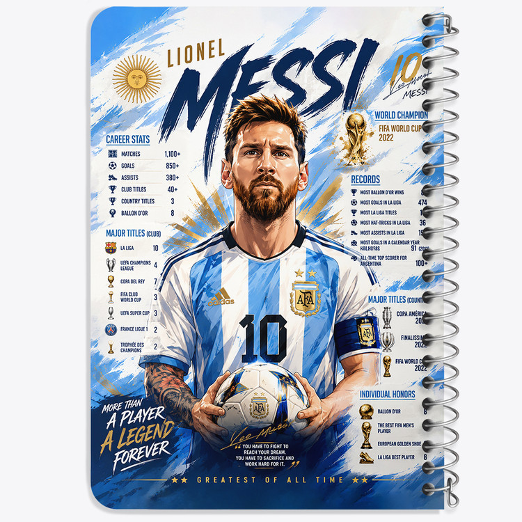 دفتر نقاشی 50 برگ خندالو طرح لیونل مسی (Lionel Messi) کد F14655