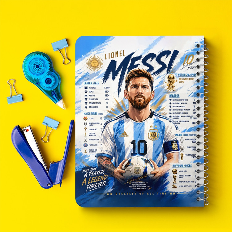دفتر نقاشی 50 برگ خندالو طرح لیونل مسی (Lionel Messi) کد F14655