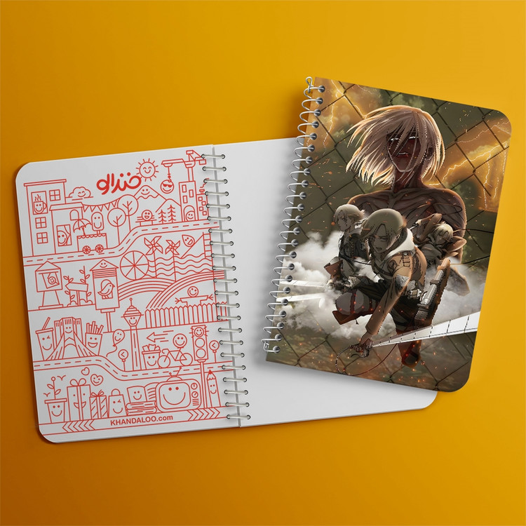 دفتر نقاشی 50 برگ خندالو طرح اتک آن تایتان (Attack On Titan) کد F14507