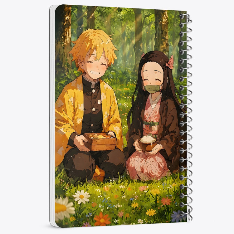دفتر نقاشی 50 برگ خندالو طرح زنیتسو و نزوکو شیطان کش (demon slayer) کد F14499