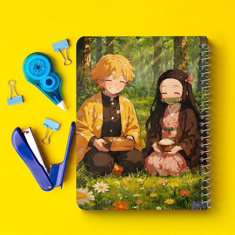 دفتر نقاشی 50 برگ خندالو طرح زنیتسو و نزوکو شیطان کش (demon slayer) کد F14499