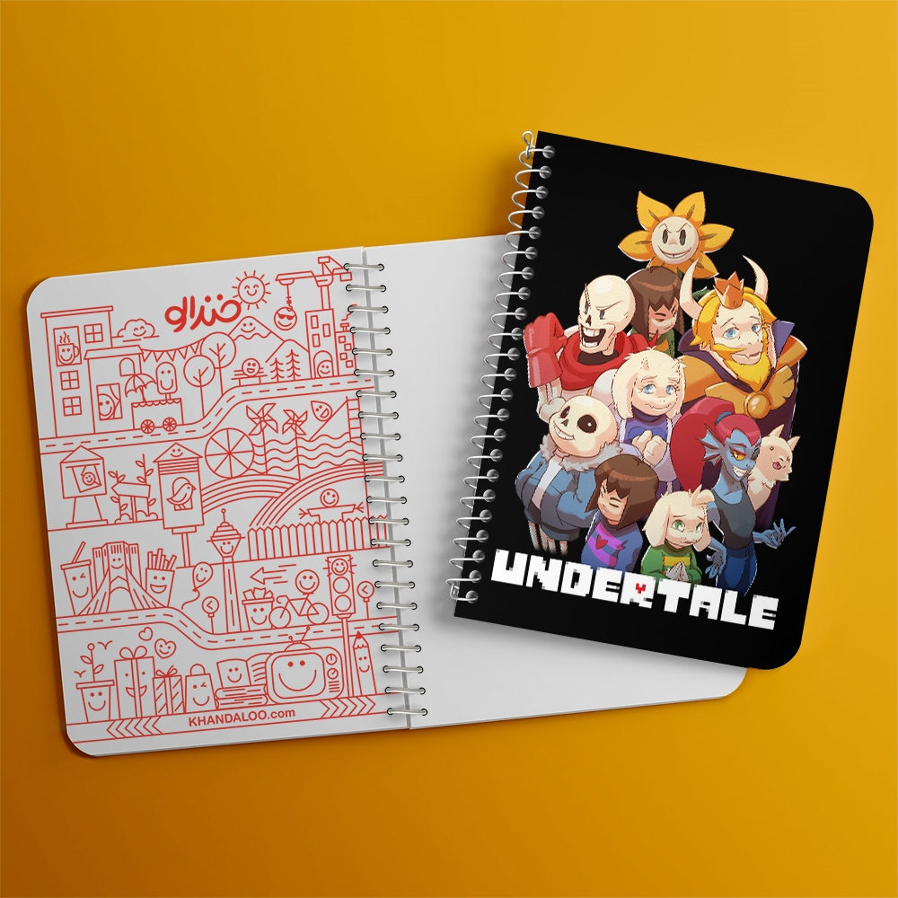 دفتر نقاشی 50 برگ خندالو طرح آندرتیل (Undertale) کد F14441