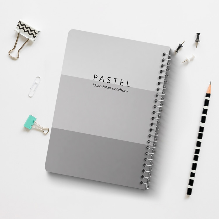 دفتر نقاشی 50 برگ خندالو طرح طرح مینیمال پاستل (Gray) کد N9808