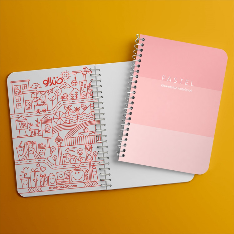دفتر نقاشی 50 برگ خندالو طرح طرح مینیمال پاستل (Pink) کد N9800