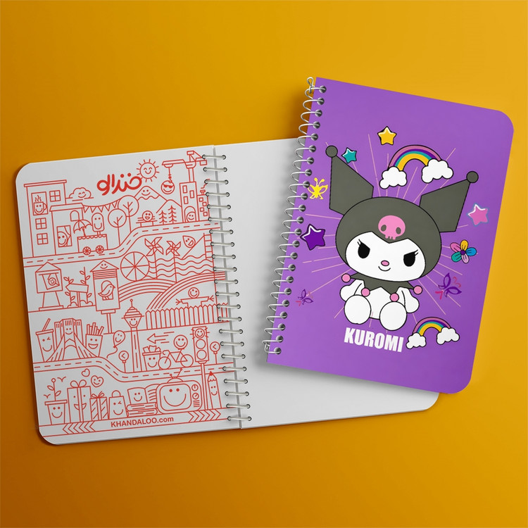 دفتر نقاشی 50 برگ خندالو طرح کرومی (Kuromi) کد N9661