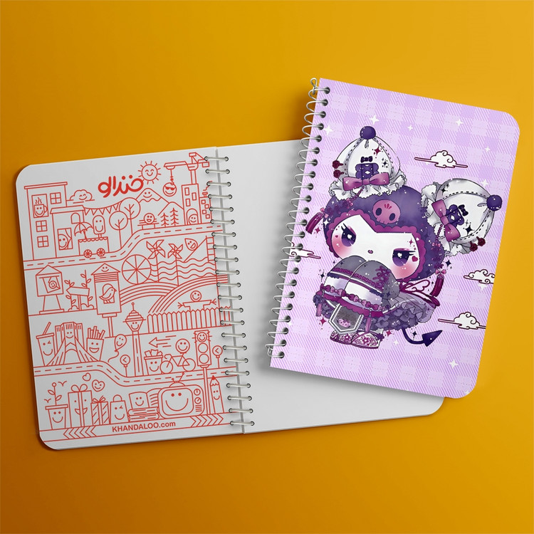 دفتر نقاشی 50 برگ خندالو طرح کرومی (Kuromi) کد N9650