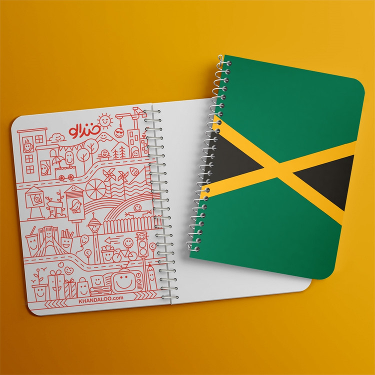 دفتر نقاشی 50 برگ خندالو طرح پرچم جامائیکا (Jamaica) کد 38497