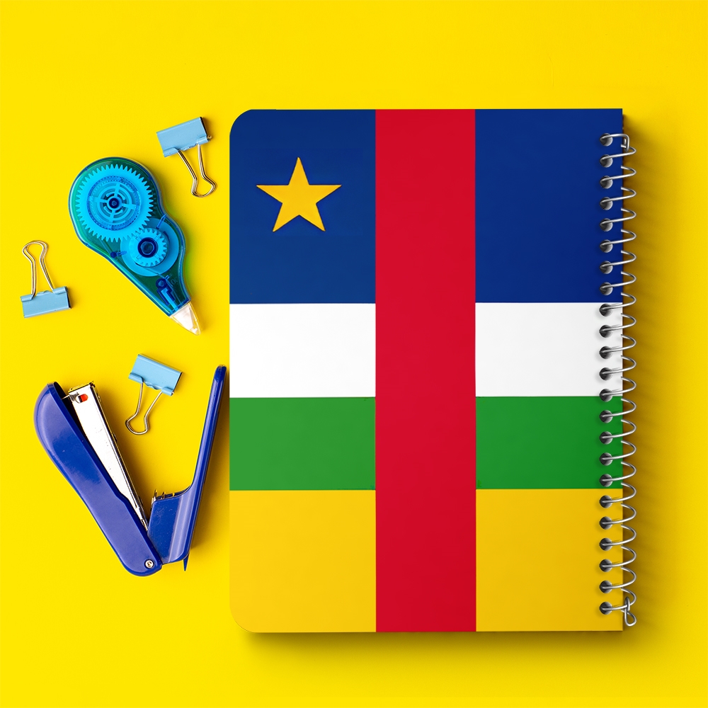 دفتر نقاشی 50 برگ خندالو طرح پرچم جمهوری آفریقای مرکزی (Central African Republic) کد 38493