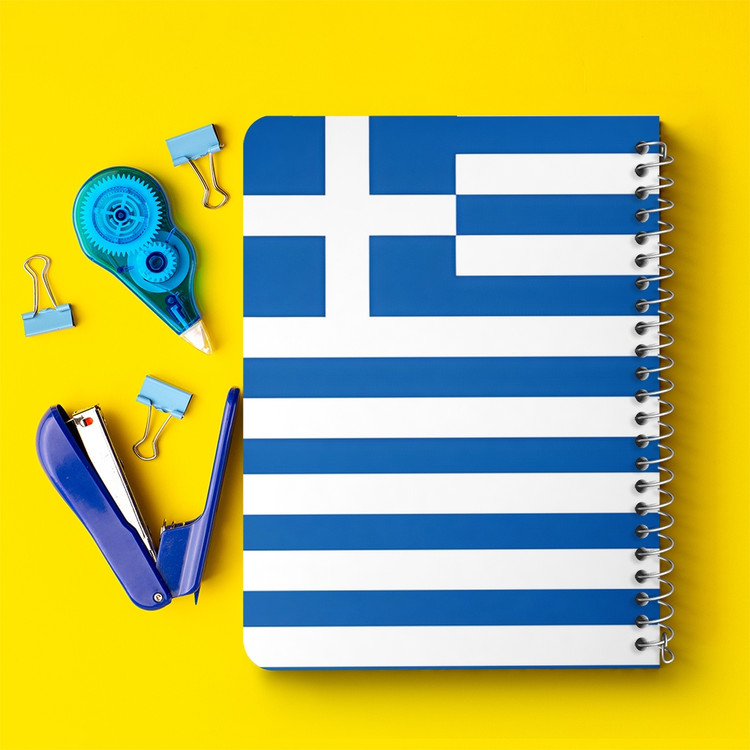 دفتر نقاشی 50 برگ خندالو طرح پرچم یونان (Greece) کد 38487