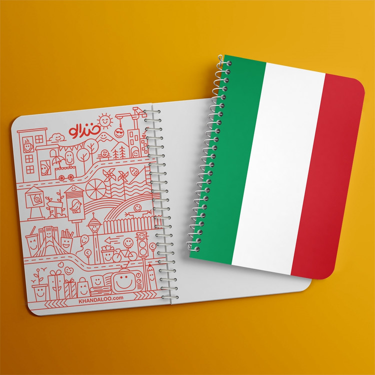 دفتر نقاشی 50 برگ خندالو طرح پرچم ایتالیا (Italy) کد 38484