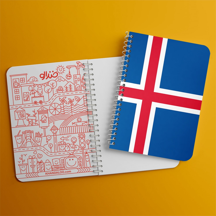 دفتر نقاشی 50 برگ خندالو طرح پرچم ایسلند (Iceland) کد 38483