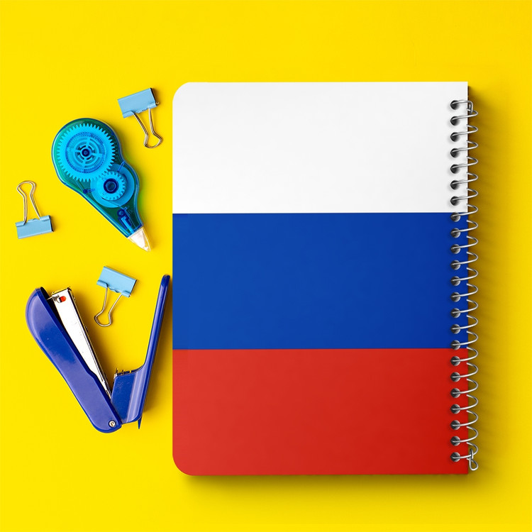 دفتر نقاشی 50 برگ خندالو طرح پرچم روسیه (Russia) کد 38482