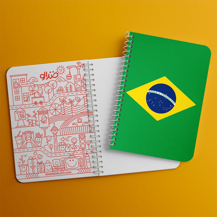 دفتر نقاشی 50 برگ خندالو طرح پرچم برزیل (Brazil) کد 38470