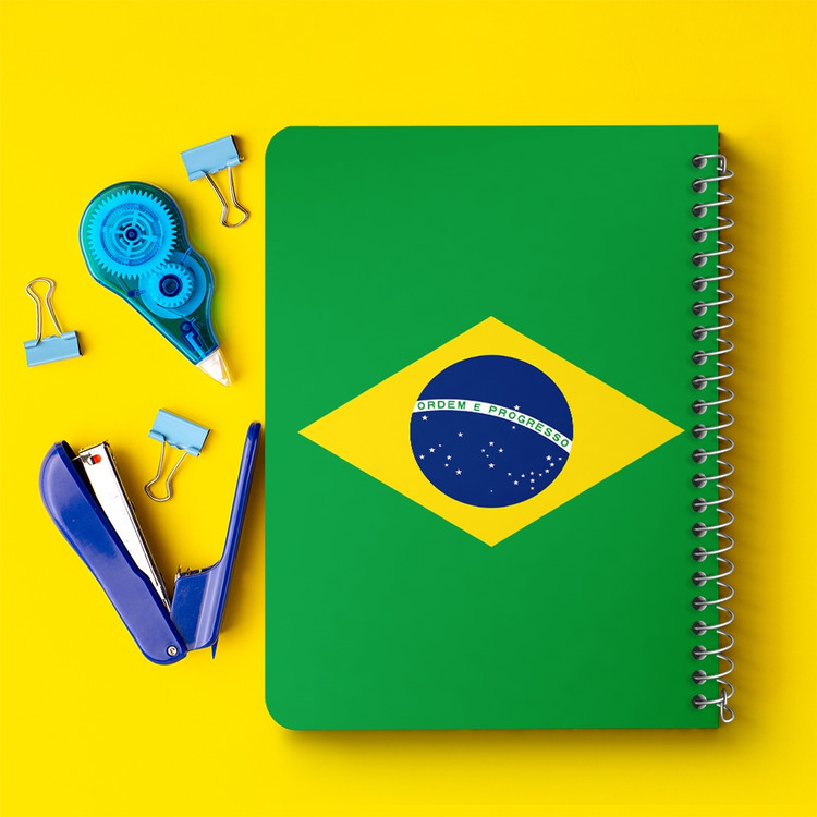 دفتر نقاشی 50 برگ خندالو طرح پرچم برزیل (Brazil) کد 38470