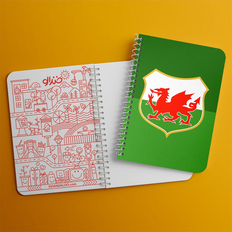 دفتر نقاشی 50 برگ خندالو طرح پرچم ولز (Wales) کد 38463
