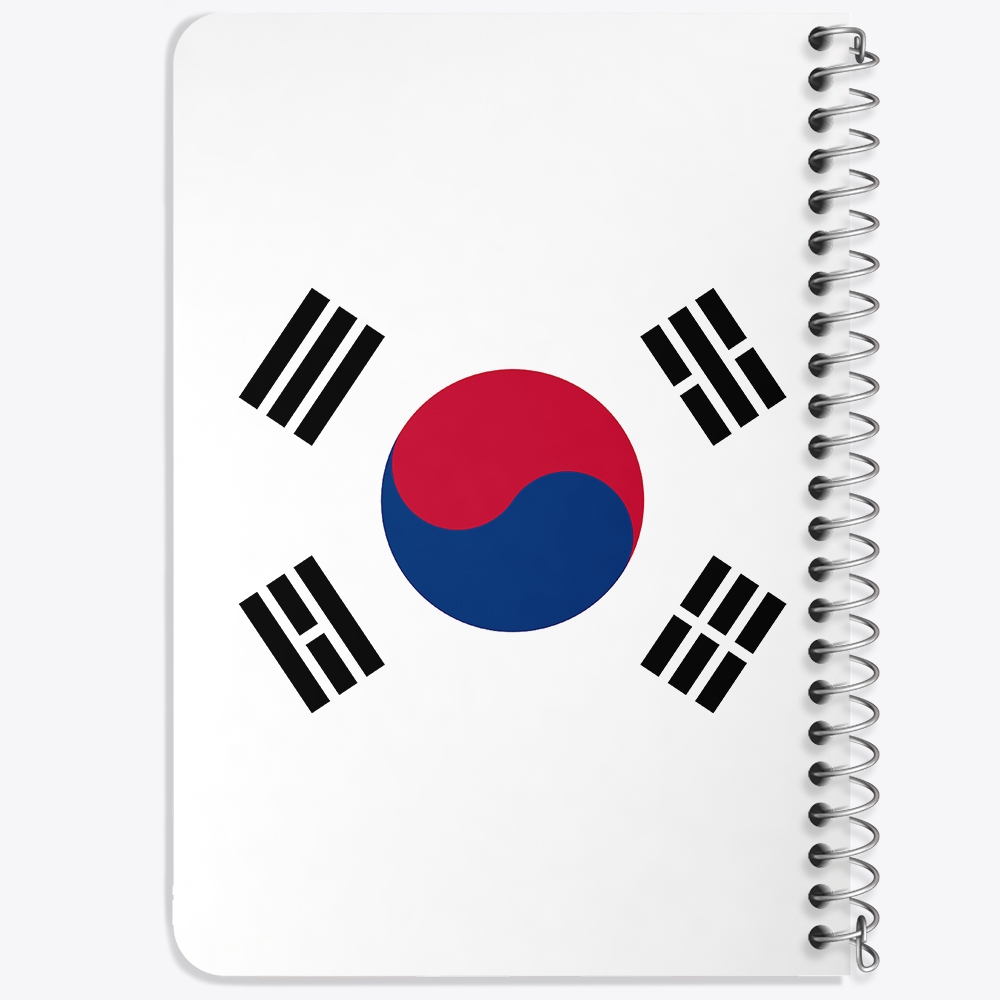 دفتر نقاشی 50 برگ خندالو طرح پرچم کره جنوبی (South Korea) کد 38460