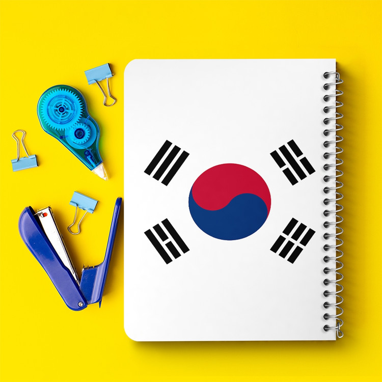 دفتر نقاشی 50 برگ خندالو طرح پرچم کره جنوبی (South Korea) کد 38460