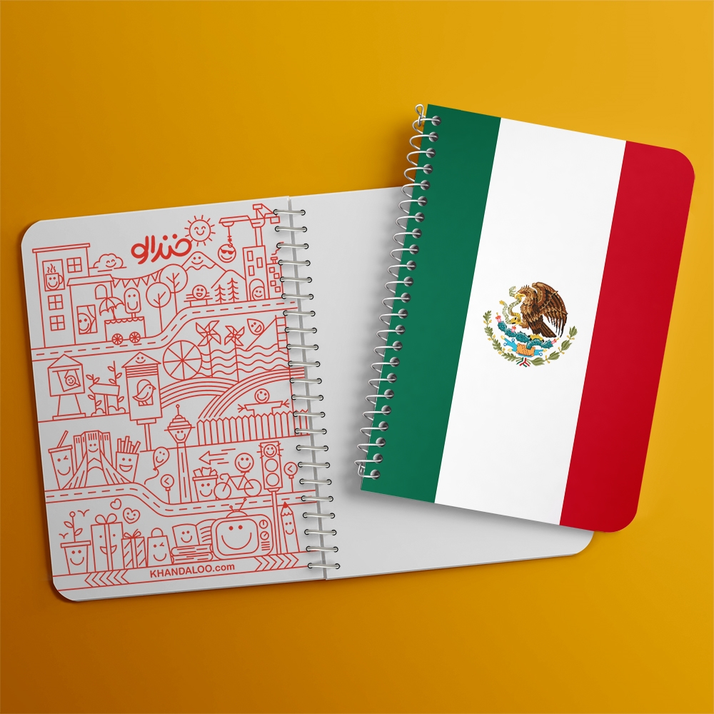 دفتر نقاشی 50 برگ خندالو طرح پرچم مکزیک (Mexico) کد 38455