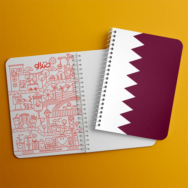 دفتر نقاشی 50 برگ خندالو طرح پرچم قطر (Qatar) کد 38453