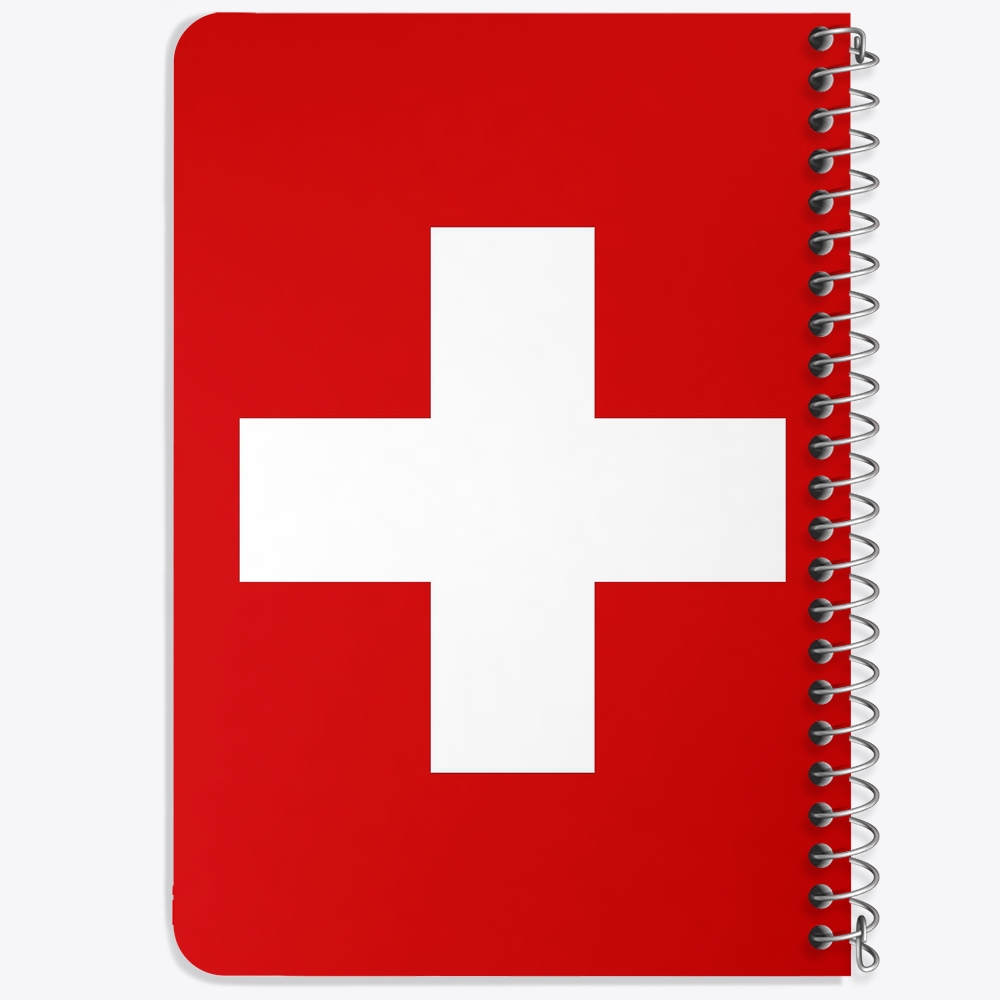 دفتر نقاشی 50 برگ خندالو طرح پرچم سوئیس (Switzerland) کد 38452