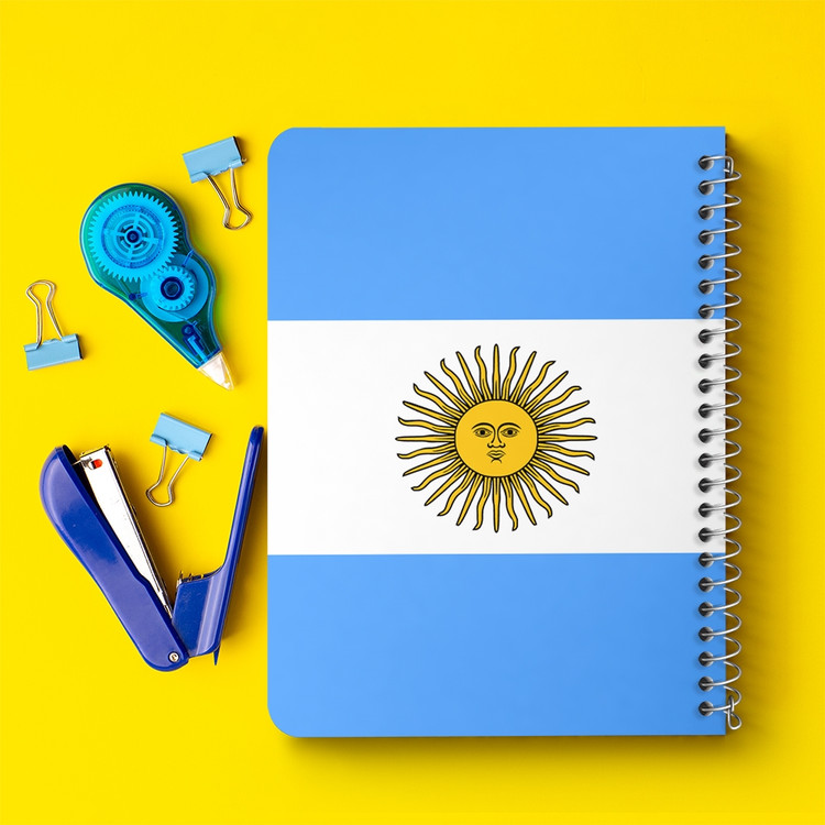 دفتر نقاشی 50 برگ خندالو طرح پرچم آرژانتین (Argentina) کد 38451