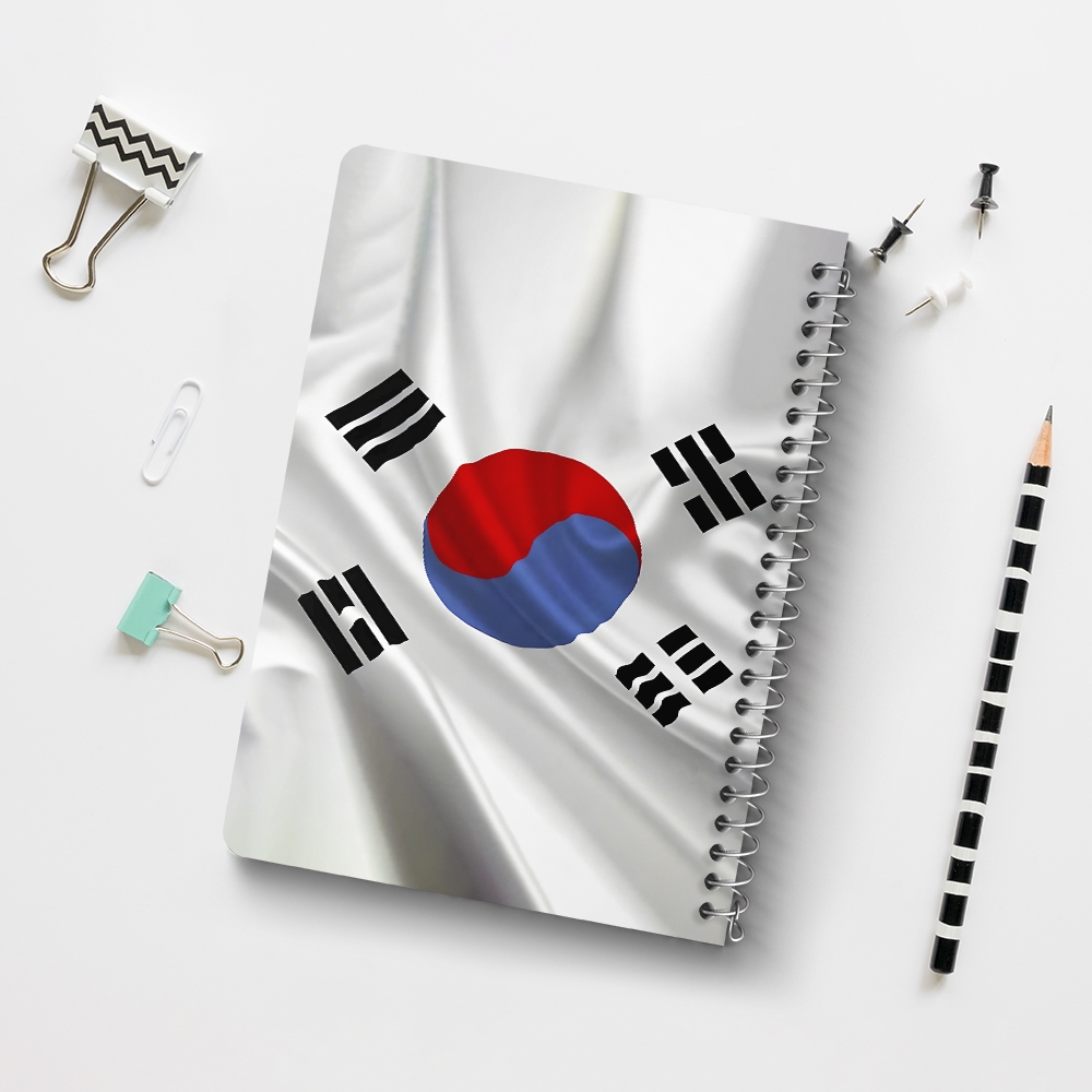 دفتر نقاشی 50 برگ خندالو طرح پرچم کره جنوبی (South Korea) کد 38449
