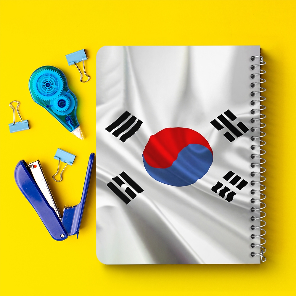 دفتر نقاشی 50 برگ خندالو طرح پرچم کره جنوبی (South Korea) کد 38449