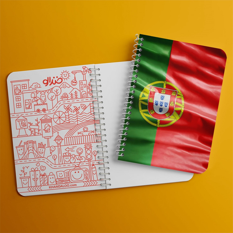 دفتر نقاشی 50 برگ خندالو طرح پرچم پرتغال (Portugal) کد 38448