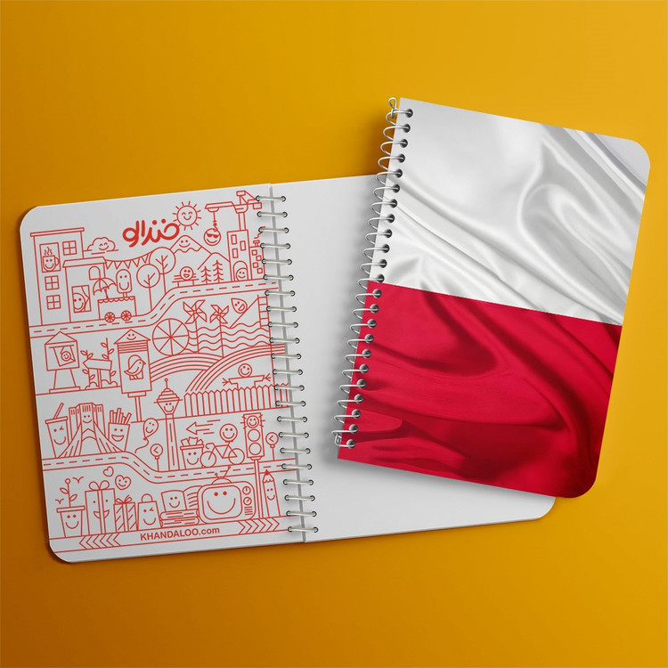 دفتر نقاشی 50 برگ خندالو طرح پرچم لهستان (Poland) کد 38445