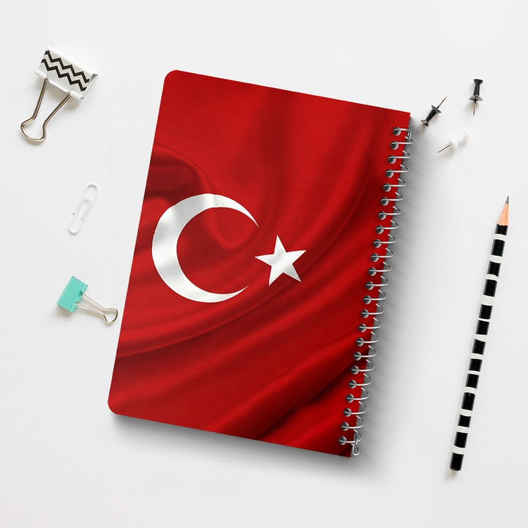 دفتر نقاشی 50 برگ خندالو طرح پرچم ترکیه (Turkey) کد 38441